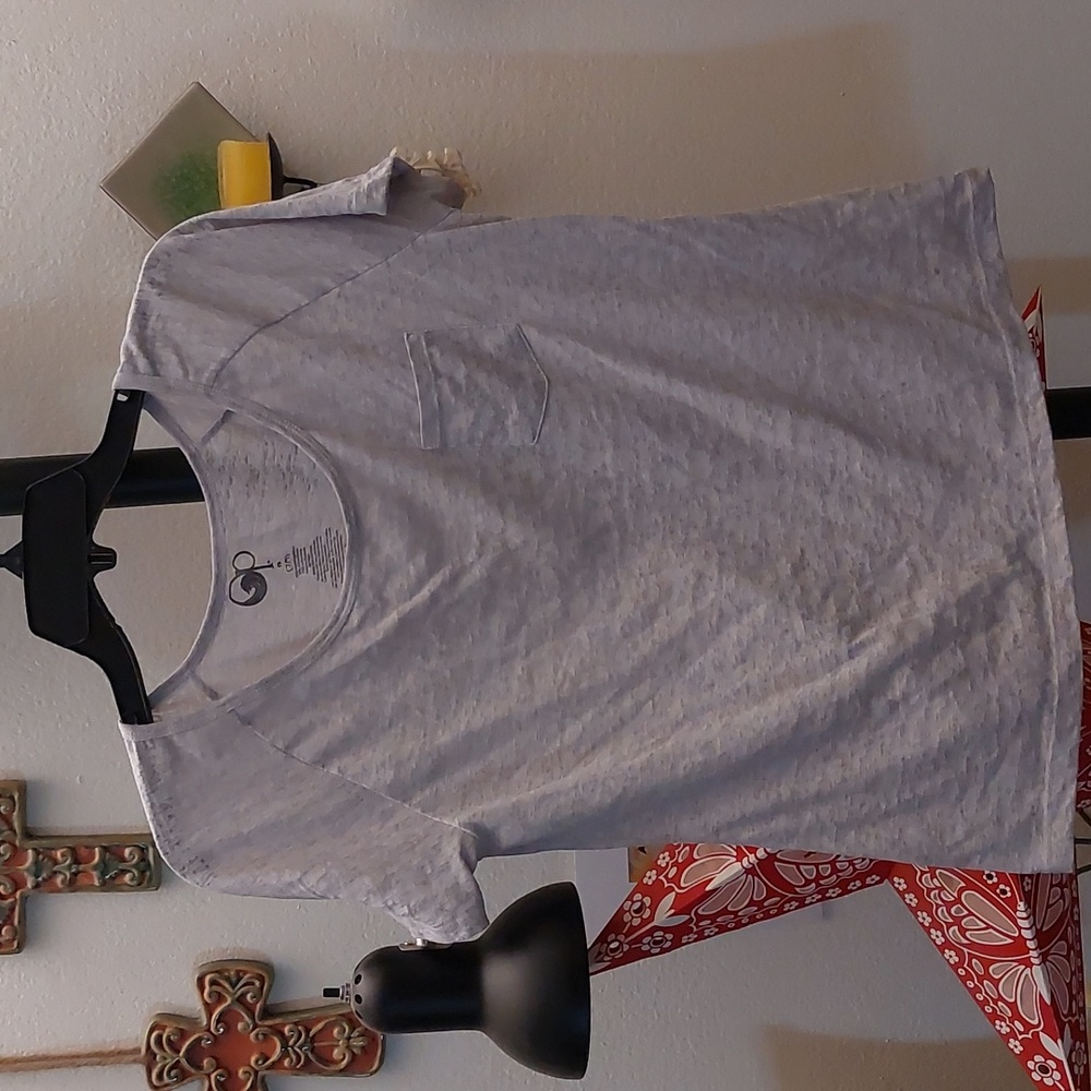 Light gray slightly sheer burnout tee
